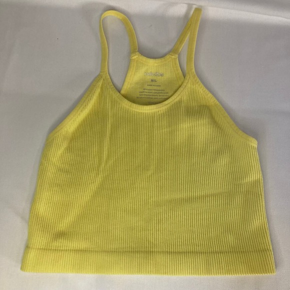 Ododos Ribbed Crop Tank Neon Yellow Womens Size Medium/Large - Picture 1 of 5
